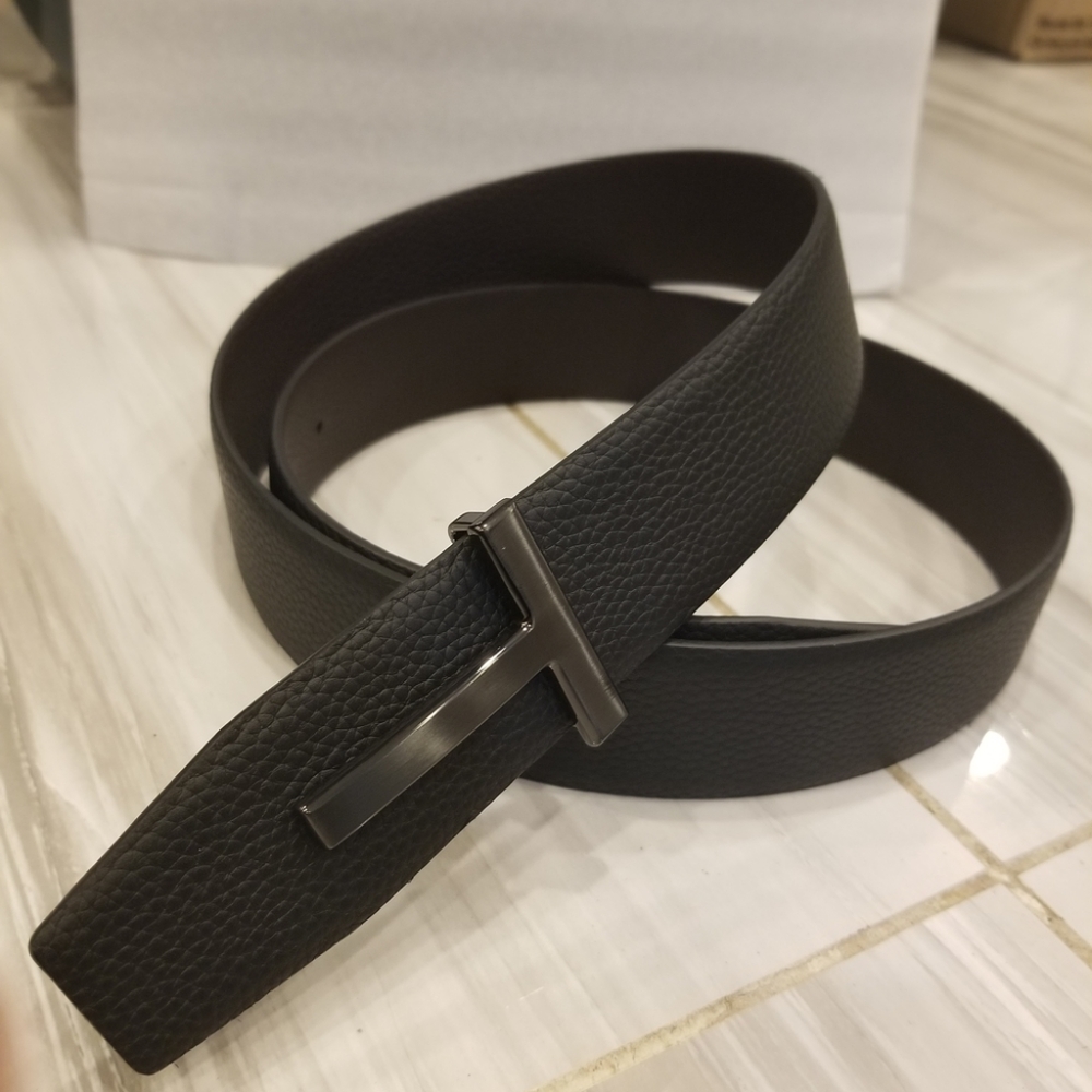 Mens Black Tom Ford Belt Rev Brown (105)